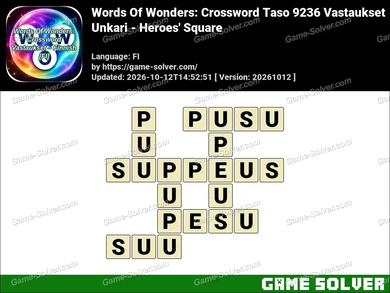 Words Of Wonders: Crossword Taso 9236 Vastaukset – Unkari – Heroes’ Square